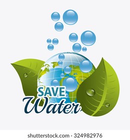 Save water ecology theme design, vector illustration