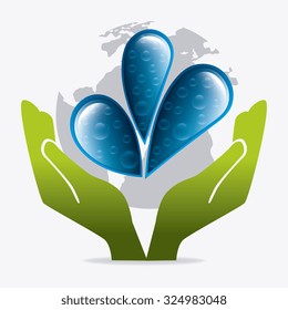 Save water ecology theme design, vector illustration
