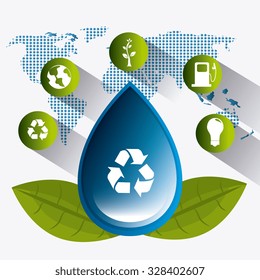 Save water ecology theme design, vector illustration