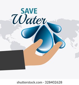 Save water ecology theme design, vector illustration