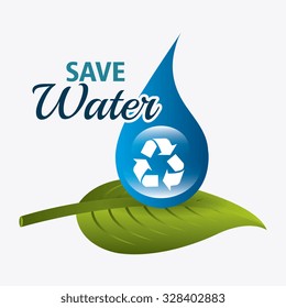 Save water ecology theme design, vector illustration