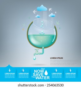 Save Water Ecology Vector Concept