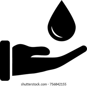 Save water or environment concept, hand holding water drop.