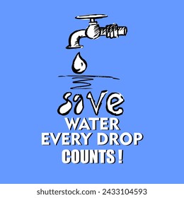 Save Water Every Drop Counts, poster and banner vector