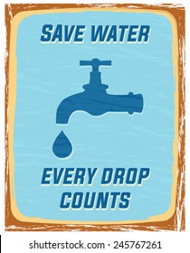 save water, every drop counts poster