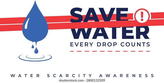 Save water every drop counts for water scarcity awareness campaign