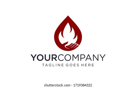 Save water and fire for logo design vector editable
