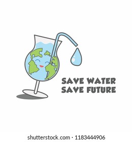 save water save future for go green concept. vector illustration