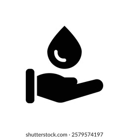 Save Water Glyph Icon. Save Water Icon