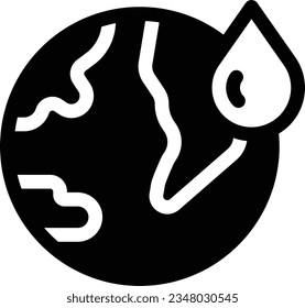 Save Water Glyph Icon - Single Icon, Vector