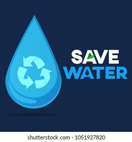 save water graphic design vector or background greeting card or poster for campaign