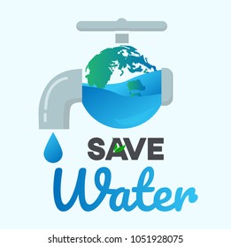 save water graphic design vector or background greeting card or poster for campaign