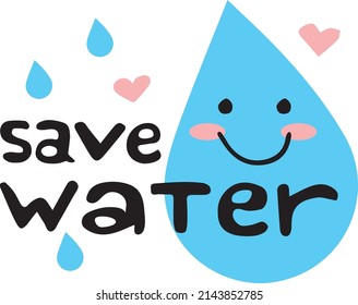Save water hand drawing illustration