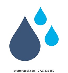 Save water icon blue flat vector design drops liquid symbol ecology nature resource rain graphic element sign