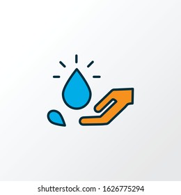 Save the water icon colored line symbol. Premium quality isolated care element in trendy style.