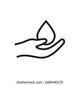 Save water icon. A drop icon. Outline style design. Vector graphic illustration. Suitable for website design, logo, app, template, and ui. Editable vector stroke. EPS 10.