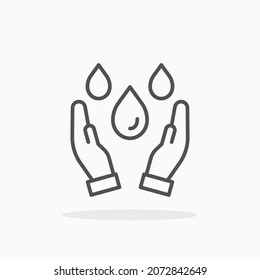 Icono de Guardar agua. Estroque editable y píxel perfecto. Estilo de esquema. Ilustración vectorial. Disfruta de este icono para tu proyecto.