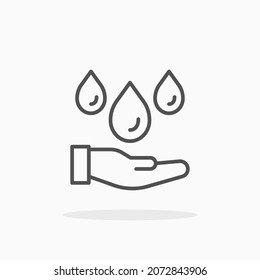 Save Water icon. Editable Stroke and pixel perfect. Outline style. Vector illustration. Enjoy this icon for your project.