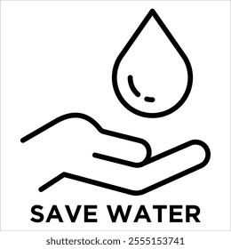 Save Water Icon Element For Design