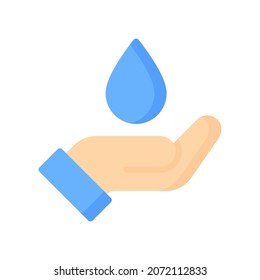 Save Water Icon, Flat style icon vector illustration, Suitable for website, mobile app, print, presentation, infographic and any other project.