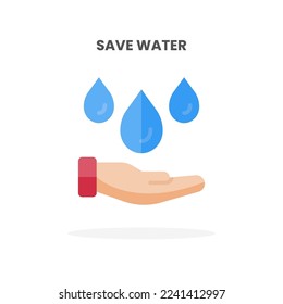 Save Water icon flat. Vector illustration on white background. Can used for web, app, digital product, presentation, UI and many more.