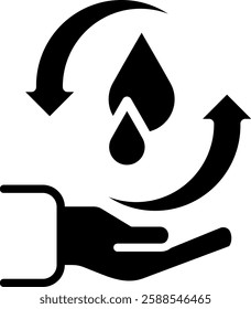 Save Water Icon Glyph Vector Illustration