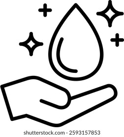 Save Water Icon Line Vector Illustration