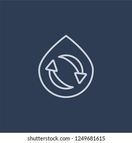 Save water icon. Save water linear design concept from Ecology collection. Simple element vector illustration on dark blue background.