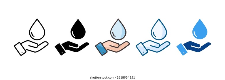 Save Water Icon Set Multiple Style Collection