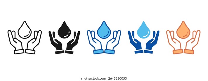 Save Water Icon Set Multiple Style Collection