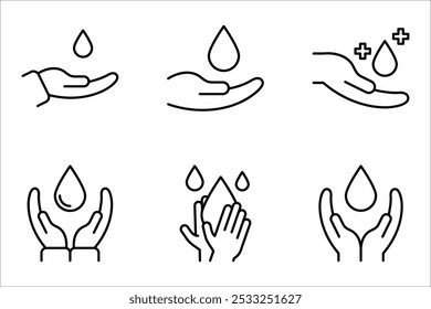 save water icon set. Thin line save water, ecology icon from ecology collection. vector illustration on white background