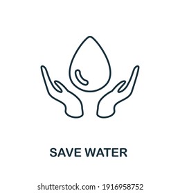 Save Water icon. Simple element from global warming collection. Creative Save Water icon for web design, templates, infographics and more
