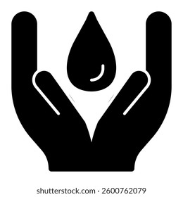 Save water icon solid style transparent