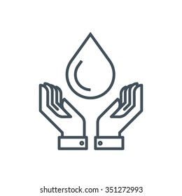 Save the water icon suitable for info graphics, websites and print media and  interfaces. Line vector icon.
