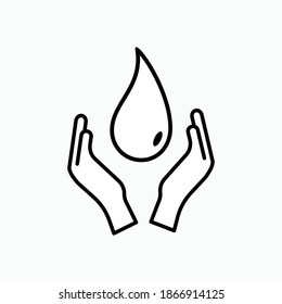 Save Water Icon. Symbol of Environmental Care - Vector. 