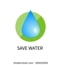 Save Water Icon Vector Stock Vector (Royalty Free) 183652043