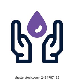 Guardar Vector de agua. icono de tono dual para el Sitio web, el móvil, la presentación y el diseño del logotipo.