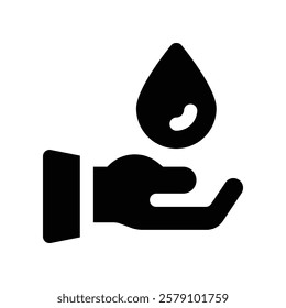 save water icon. vector glyph icon for your website, mobile, presentation, and logo design.