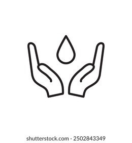 Save water icon. Vector graphic A drop icon trendy style illustration for web and app on white background..eps