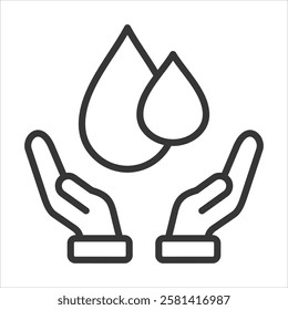 Save Water Icon Vector Illustration Outline
