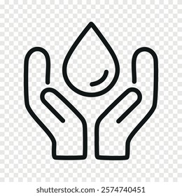 Save water icon. Vector line icon
