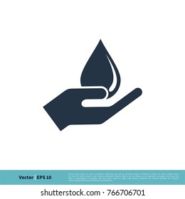 Save Water Icon Vector Logo Template Illustration Design. Vector EPS 10.