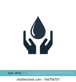 Save Water Icon Vector Logo Template Illustration Design. Vector EPS 10.