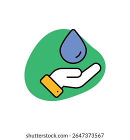 Save Water Icon vector stock illustration