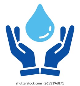 Save Water Icons In Blue Style, Vector Illustration