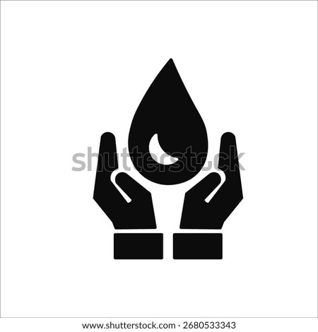 save water icons. simple solid vector