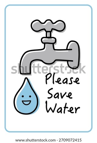 Save water illustration. Friendly illustration for a save water poster. 