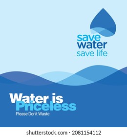 Save Water Save Life Awareness Poster Stock Vector (royalty Free 