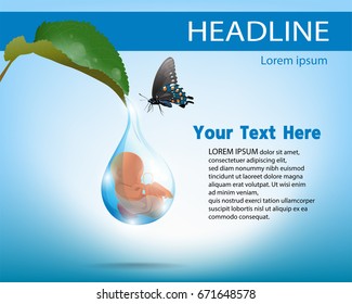 Save water Save life concept. Conserve concept of saving water for life on earth from small to large life, Water is everything, vector illustration.