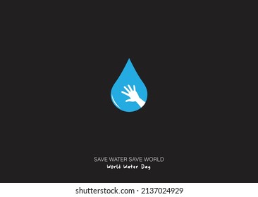 Salven el agua salva la vida. el concepto del día del agua y el Día del Medio Ambiente. ilustraciones vectoriales